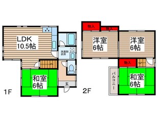 柏市光ヶ丘1丁目貸戸建住宅の物件間取画像